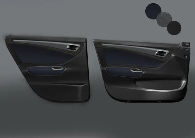 Automotive interior and cockpit concept rendering from Monica Motamedi’s supplied portfolio archive.