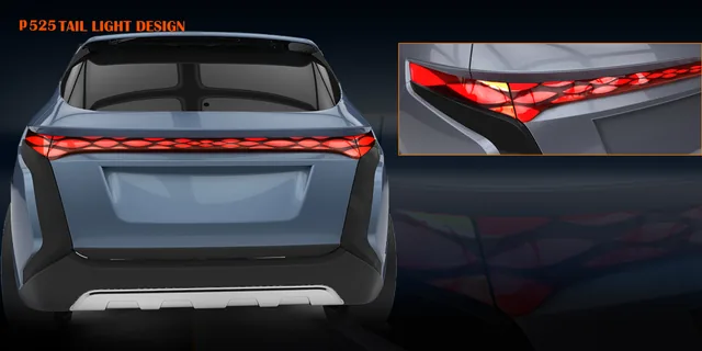 Automotive taillight concept rendering from Monica Motamedi’s supplied portfolio archive.