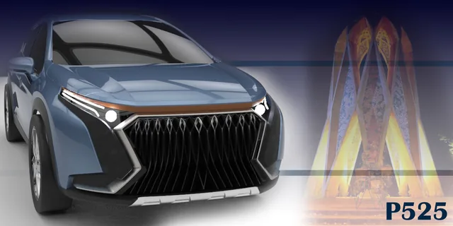 Automotive grille concept rendering from Monica Motamedi’s supplied portfolio archive.