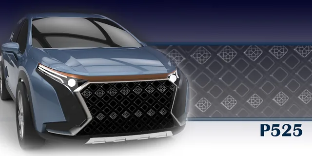 Automotive grille concept rendering from Monica Motamedi’s supplied portfolio archive.