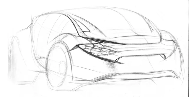 Front-end lighting and fascia study. From Monica Motamedi’s supplied Concept / Sketch archive.