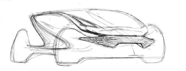 Front view exploring grille and lighting expression. From Monica Motamedi’s supplied Concept / Sketch archive.