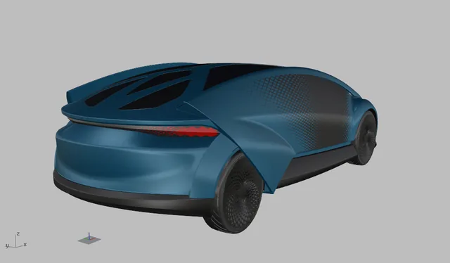Digital 3D model, elevated rear perspective. From Monica Motamedi’s supplied Concept / 3D Model archive.