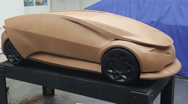 Clay model study, front three-quarter view. From Monica Motamedi’s supplied Concept / Clay Model archive.