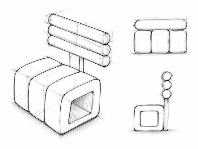 Modular chair concept sketch exploring a segmented seat and cylindrical backrest. From Monica Motamedi’s supplied Furniture Design / September 2026 update archive.